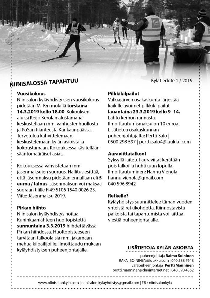 Kylatiedote 1 / 2019